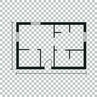 maison plan Facile plat icône. vecteur illustration sur isolé Contexte.