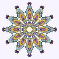 vecteur boho coloration mandala avec floral motifs ou pochoir griffonnages croquis