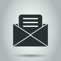 courrier enveloppe icône dans plat style. email message vecteur illustration sur blanc Contexte. boites aux lettres email affaires concept.