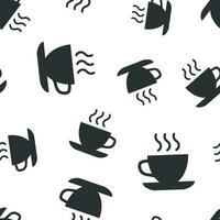 café, thé tasse icône sans couture modèle Contexte. café agresser vecteur illustration. boisson symbole modèle.