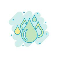 icône de goutte d'eau dans le style comique. pictogramme d'illustration de dessin animé de vecteur de goutte de pluie. effet d'éclaboussure de concept d'entreprise goutte d'eau de gouttelettes.