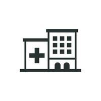 hôpital bâtiment icône dans plat style. infirmerie vecteur illustration sur blanc isolé Contexte. médical ambulance affaires concept.