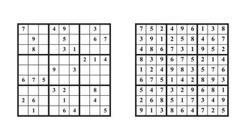 sudoku Jeu avec répondre. vecteur puzzle Jeu avec Nombres pour des gamins et adultes. illustration sur blanc Contexte.