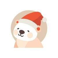 mignonne Noël ours dans plat style isolé sur Contexte vecteur