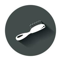 cheveux brosse icône dans plat style. peigne accessoire vecteur illustration avec longue ombre. brosse à cheveux affaires concept.