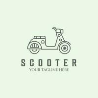 moto scooter ligne art minimaliste conception logo vecteur