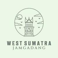 jamgadang Ouest sumatra ligne art minimaliste vecteur