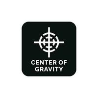 centre de la gravité emballage marque icône symbole vecteur