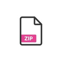 Zip *: français fichier icône isolé sur blanc Contexte vecteur