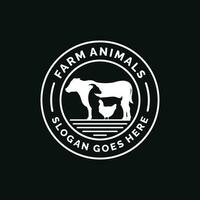 ferme animaux logo conception vecteur. bétail logo vecteur