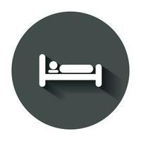 lit icône dans plat style. sommeil chambre vecteur illustration avec longue ombre. se détendre canapé affaires concept.
