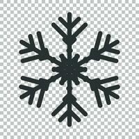 flocon de neige icône dans plat style. neige flocon hiver vecteur illustration sur isolé Contexte. Noël chute de neige ornement affaires concept.
