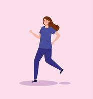 femme jogging, courir pratiquer l'exercice, compétition sportive vecteur