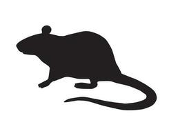 vecteur plat noir permanent rat silhouette