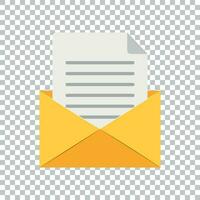 courrier enveloppe icône dans plat style. email message vecteur illustration sur isolé Contexte. boites aux lettres email affaires concept.