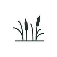 roseaux herbe icône dans plat style. jonc marais vecteur illustration sur blanc isolé Contexte. roseau feuille affaires concept.