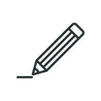 crayon avec caoutchouc la gomme icône dans plat style. surligneur vecteur illustration sur blanc isolé Contexte. crayon affaires concept.
