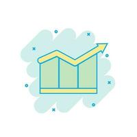 dessin animé coloré graphique croissance icône dans bande dessinée style. graphique signe illustration pictogramme. diagramme éclaboussure affaires concept. vecteur