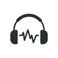 icône de casque d'écoute dans un style plat. illustration vectorielle de casque sur fond isolé blanc. concept d'entreprise de gadget audio. vecteur