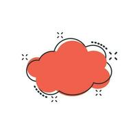 icône de ciel de nuage de dessin animé de vecteur dans le style comique. pictogramme d'illustration de signe de bulle d'air. concept d'effet splash business cloud.