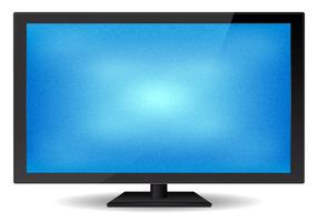 Téléviseur à écran bleu brillant et plat vecteur