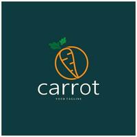 carotte illustration Créatif conception carotte agricole produit logo icône, carotte traitement, végétalien nourriture, Les agriculteurs marché, vecteur