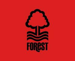 Nottingham forêt fc club logo noir symbole premier ligue Football abstrait conception vecteur illustration avec rouge Contexte