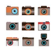 définir des icônes de caméras photographiques vecteur