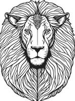 Lion mandala coloration page pour adultes vecteur