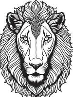 Lion mandala coloration page pour adultes vecteur