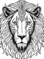 Lion mandala coloration page pour adultes vecteur