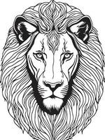 Lion mandala coloration page pour adultes vecteur