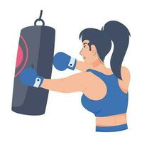 branché cardio boxe vecteur