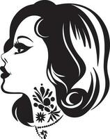 magnifique femmes visage tatouage conception vecteur illustration, femmes visage tatouage