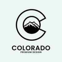 Colorado ligne art conception logo illustration icône vecteur