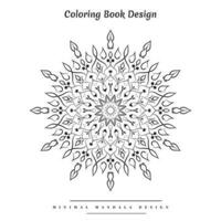 minimal mandala coloration page avec inspiré de la nature éléments vecteur