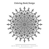 minimal mandala coloration page avec inspiré de la nature éléments vecteur