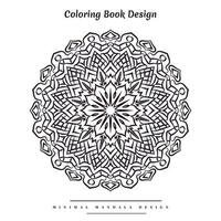 minimal mandala coloration page avec inspiré de la nature éléments vecteur