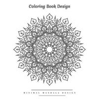 minimal mandala coloration page avec inspiré de la nature éléments vecteur