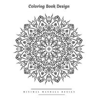 minimal mandala coloration page avec inspiré de la nature éléments vecteur