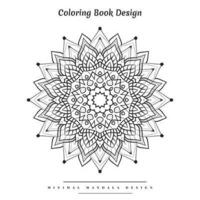 minimal mandala coloration page avec inspiré de la nature éléments vecteur