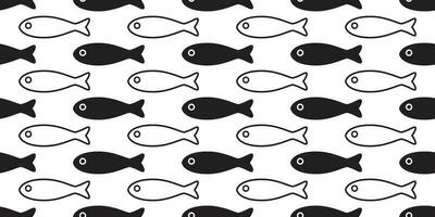 poisson sans couture modèle vecteur Saumon écharpe isolé tunasea océan dessin animé répéter fond d'écran tuile Contexte illustration griffonnage