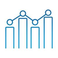 icône de ligne bleue dégradée de barre de statistiques commerciales danalyse de données vecteur