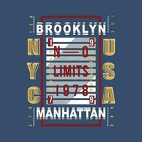 Brooklyn Manhattan texte cadre, graphique mode style, t chemise conception, typographie vecteur, illustration vecteur