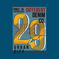 différent Urbain denim slogan graphique, typographie conception, mode t chemise, vecteur illustration