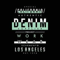 Californie denim porter typographie conception vecteur, graphique illustration, pour t chemise vecteur