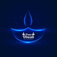 Carte de voeux de belle diwali festival coloré décoratif retour vecteur