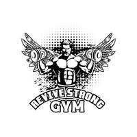 ancien aptitude relancer fort Gym sport logo vecteur grunge