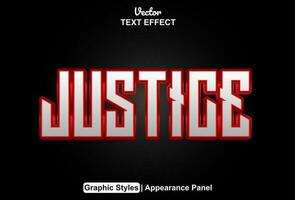 Justice texte effet avec rouge graphique style et modifiable. vecteur