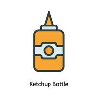 ketchup bouteille vecteur remplir contour icône conception illustration. cuisine et Accueil symbole sur blanc Contexte eps dix fichier